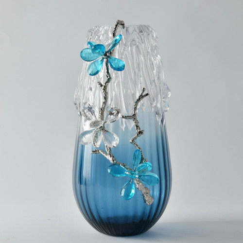 Frosted Glacier Bloom Vase 15"H