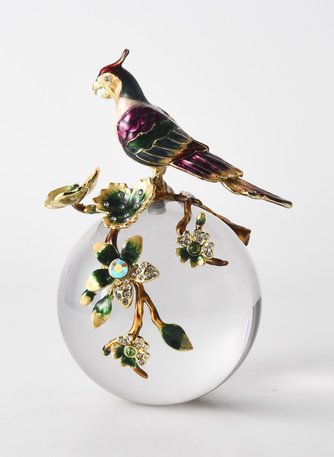 Crystal Songbird Figurine on Blooming Branch
