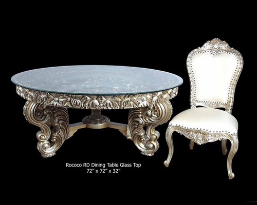 Platine Rococo Round 72 Dining Table Set of 7