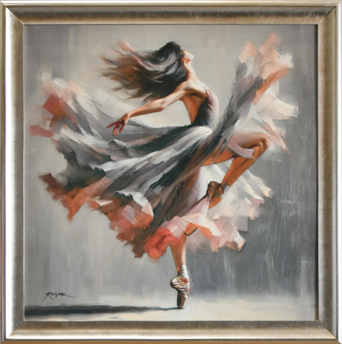 Framed Power Dance Ballerina Giclee 48x48