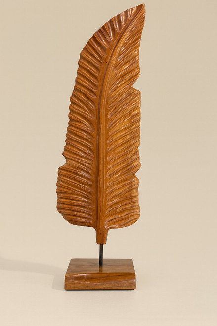 Teak Harmony Leaf Stand Decor