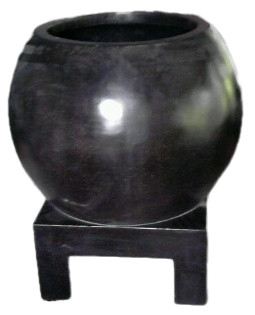 Black Terrazzo Bowl On Stand