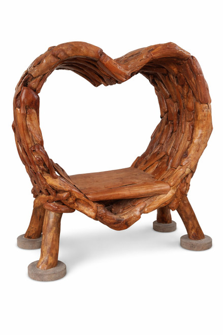 Teak Root Heart Bench