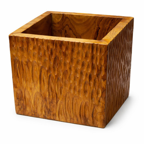 Medium Teak Wood Square Planter