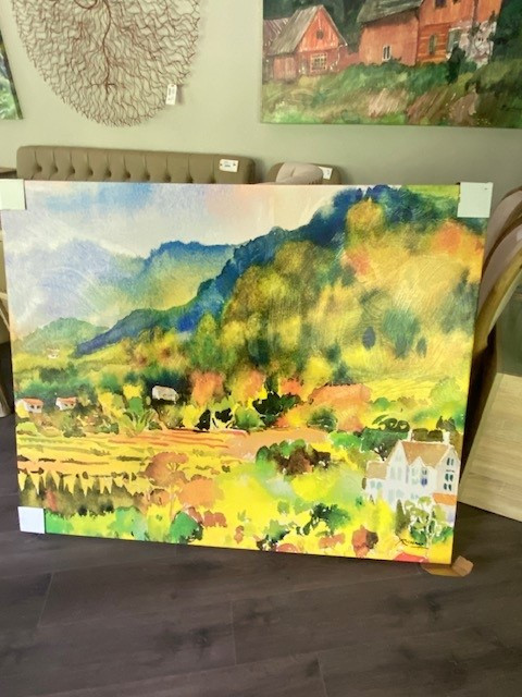 Sunlit Country Town Giclee