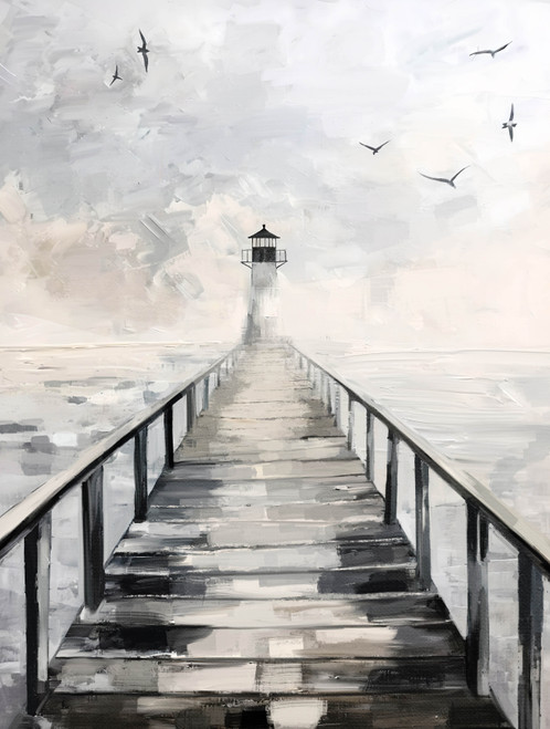 Black and White Boardwalk Giclee