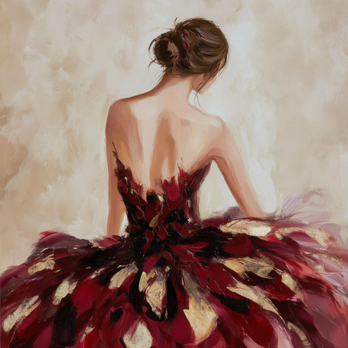 Ballerina Plum Tutu Giclee