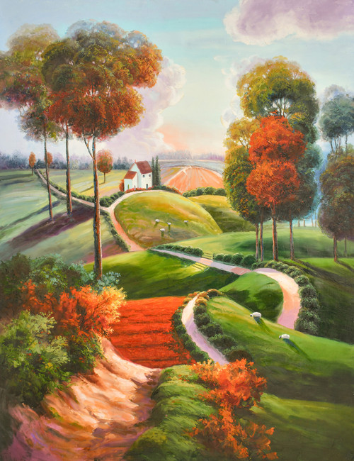Sunlit Valley Path Giclee