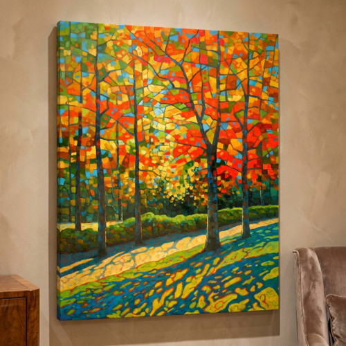 Geometric Fall Forest Giclee