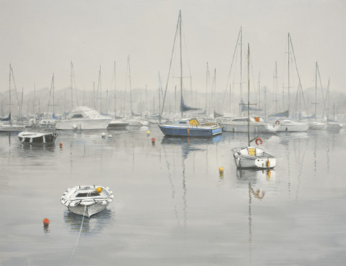 Marina Harbor in the Mist Giclee