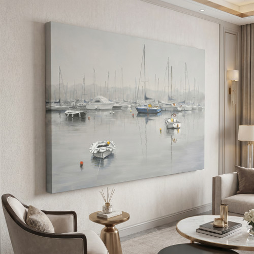 Marina Harbor in the Mist Giclee