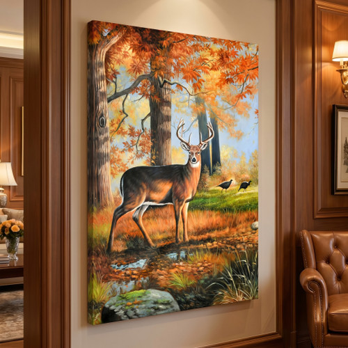 Stag in the Fall Forest Giclee