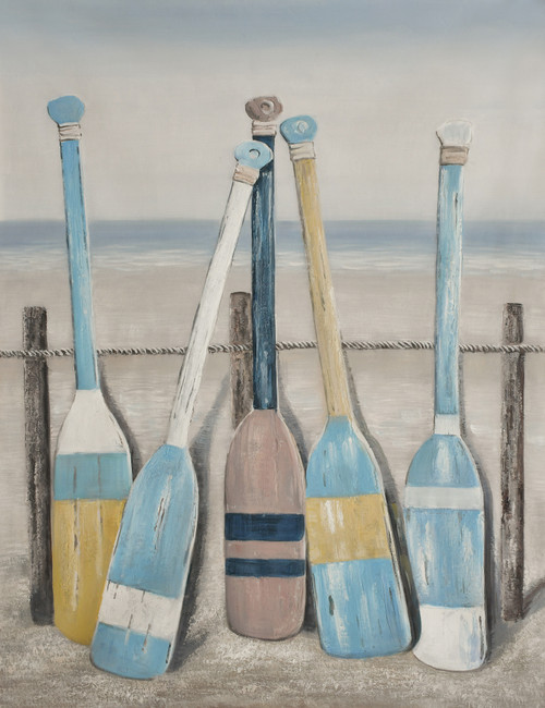 Oars by the Beach Shore Giclee