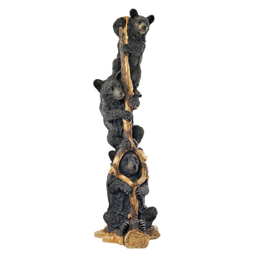 Playful Bear Cubs Tree Statue
