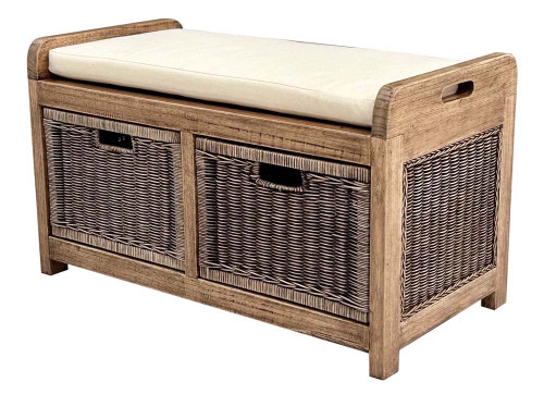 Livingston Storage Bench in Natural Finish