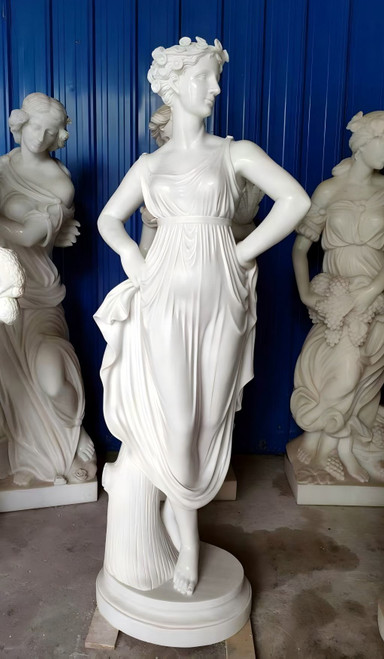 White Marble Classical Lady Statue 71 Inches High GE21599 Vendor Image