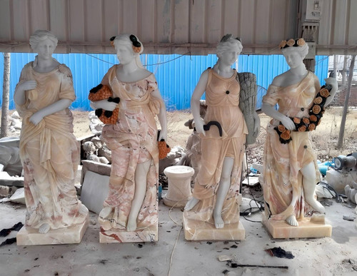 Set 4 Multi Colored Classical Four Seasons on Base 91 Inches High Vendor Image