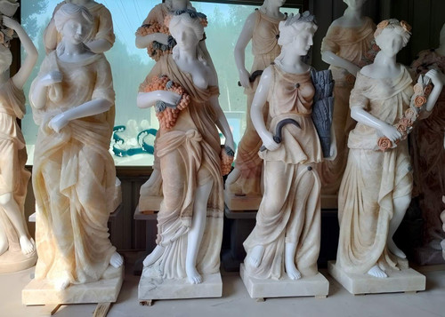 Set 4 Multi Colored Classical Four Seasons on Base 74 Inches High Vendor Image