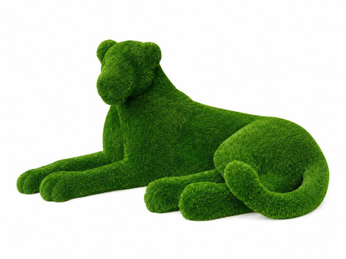 Emerald Safari Reclining Panther Topiary Sculpture