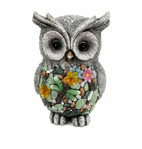 Whimsy Bloom Solar Owl Statue