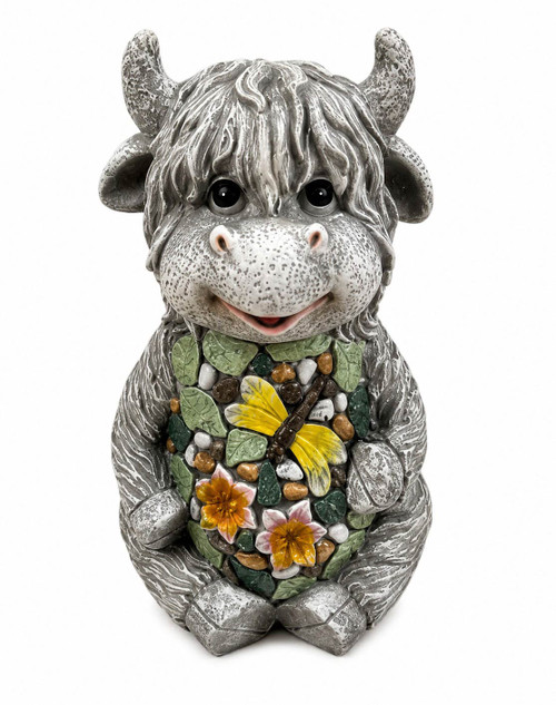Meadow Bloom Highland Calf Statue