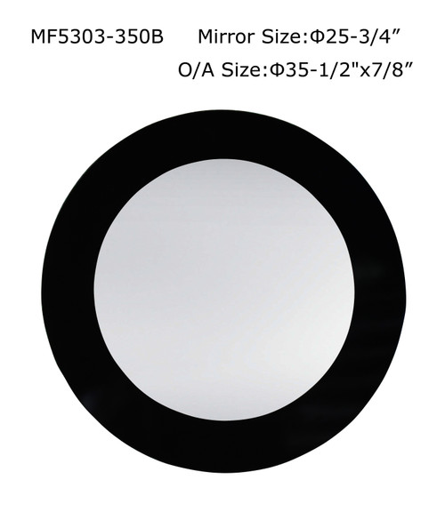 Contemporary Black Circular Wall Mirror