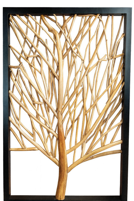 Rectangular Teak Tree Wall Decoration