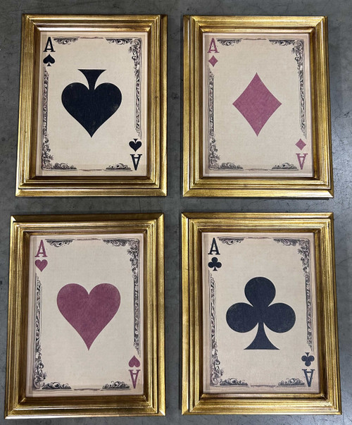 Set of 4 Aces Framed Giclee