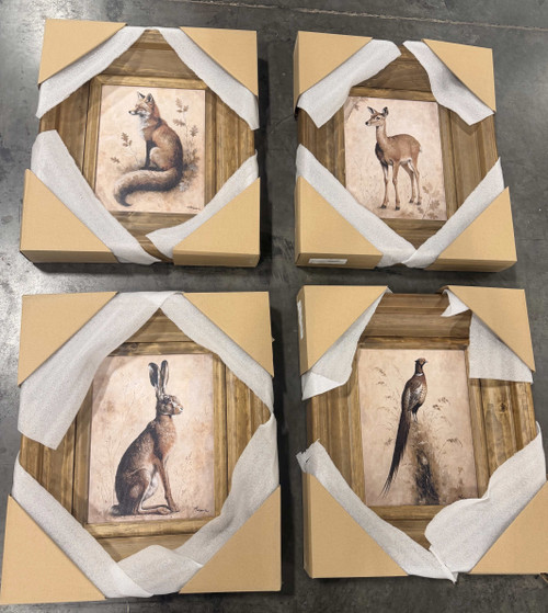 Set of 4 Fall Animals Framed Giclee