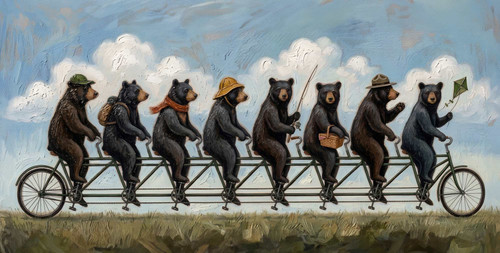 Bears on a Bike Giclee