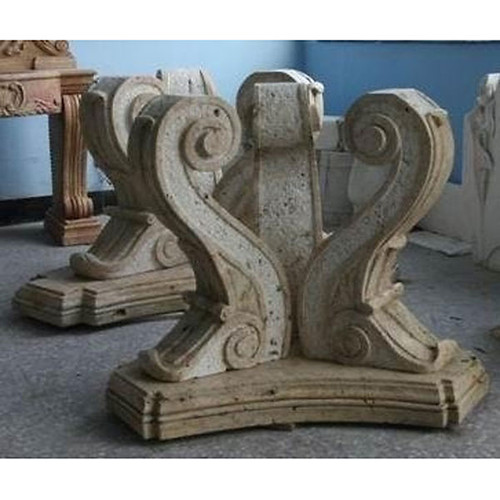 Gold Travertine Table Base  SM