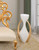 White Floor Vase With Gold Handles