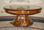 Spectacular Marquetry Table, Round Dining or Center, Gold Bronze, Omalu, Solid Wood, Hand Made, Imported