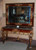 Grand Console and Grand Mirror Set of 2, Gold Bronze, Omalu, Marble, Solid Wood, Hand Made, Imported