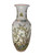Tall Necked White Vase with Floral Imagery