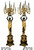 Pair Black and Gold Lady Candlestick on Base 12024784