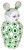 Porcelain Doll Tabletop Decorative Vase with Lid Green and White 15H