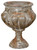 Pedestal Urn Faux Distressed Metal Finish