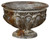 Pedestal Bowl Faux Distressed Metal Finish