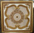 French White and Gold Clover Square Chandelier Fan Ceiling Medallion