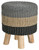 Seagrass Rattan Stool with Teak Legs Beige Grey Black 19H