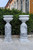 Pair Bluestone Marble Urns on Pedestal 20768