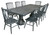 Santa Barbara Charcoal Dining Table with Sping Side Chairs Set of 9