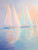 Baby Pink Blue Two Sailboats Giclee 36x48