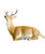 Spotted Faux Fur Sitting Deer