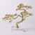 Small Golden Bonsai Sculpture on Crystal Base
