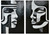 Black and White Faces Giclee  Set of 2