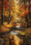 River Bridge in an Autumn Forest Giclee