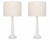 Willow Crest Distressed White Table Lamp Set of 2
