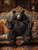 Black Bear Sitting in Chair Giclee